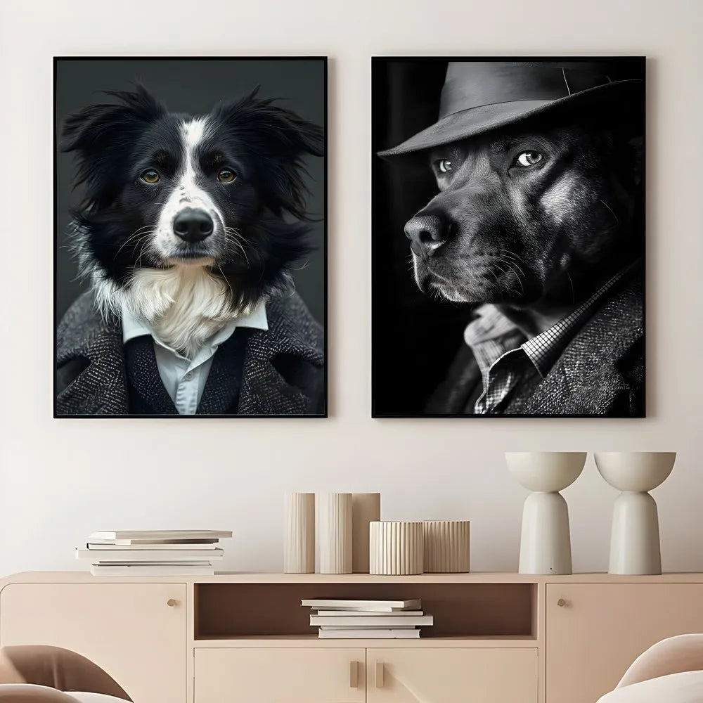 Dog friend funny spoof gift Poster 1pc Living room wall decor aesthetic Hallway Bedroom Bathroom Bar Festive Creative waterproof