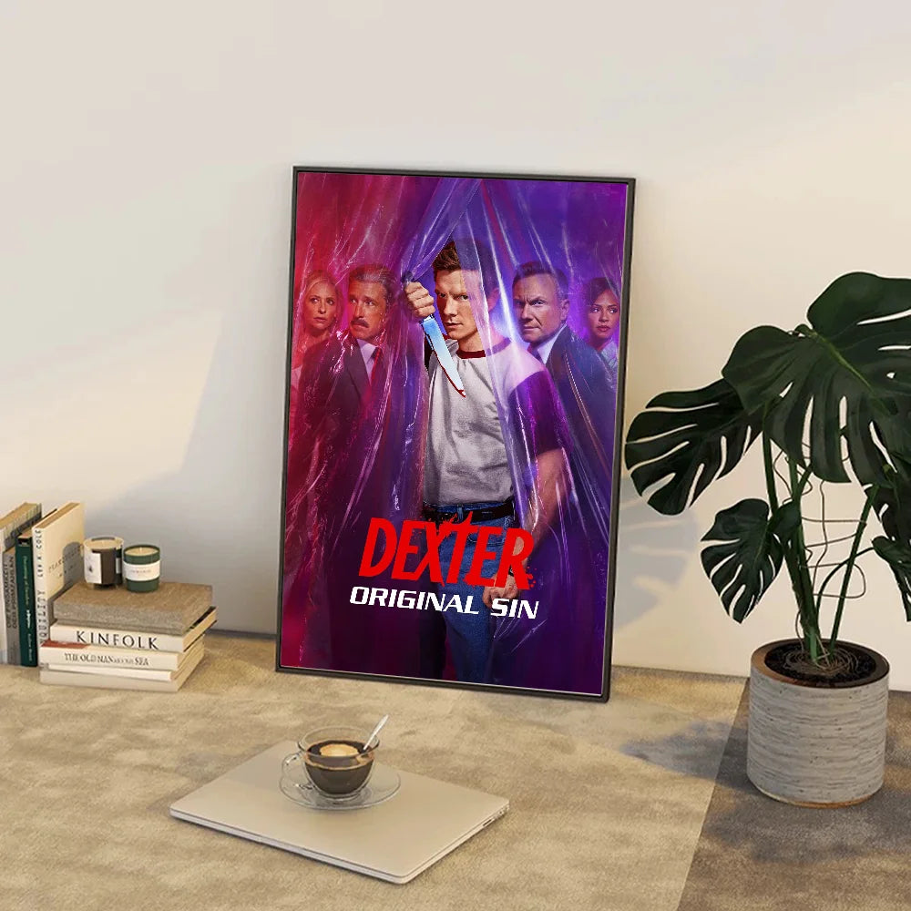 D-Dexter Movie Whitepaper Poster Waterproof Paper Sticker Coffee House Bar Aesthetic Art Wall Painting