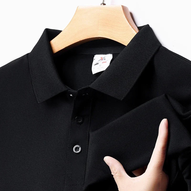New Men's Fashion Solid Short Sleeved Polo Shirt Summer Breathable Comfortable Top