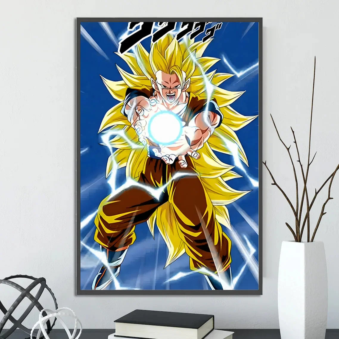 Dragon Ball Self-adhesive Poster Saiyan Goku Anime Wallpapr Figures Home Decoration Painting Pictures Wall Art Birthday Gift