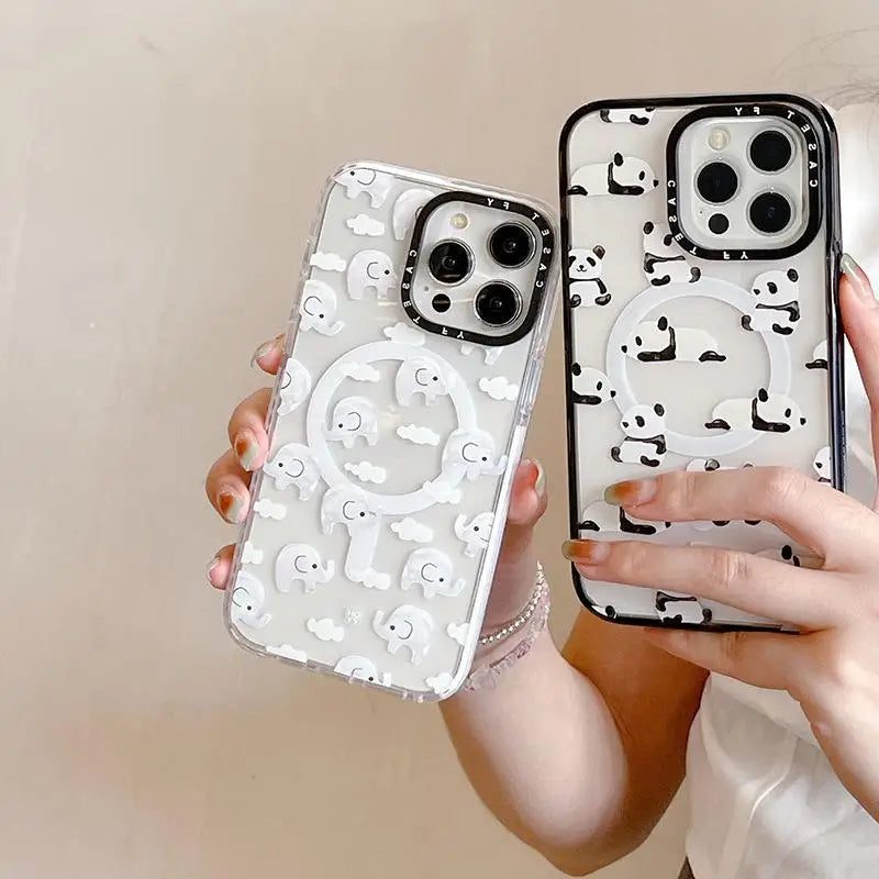 Circus Elephant Suitable for Apple iPhone 16 ProMax Magnetic Phone Case 15 Trendy Brand 14 13 Anti-fall