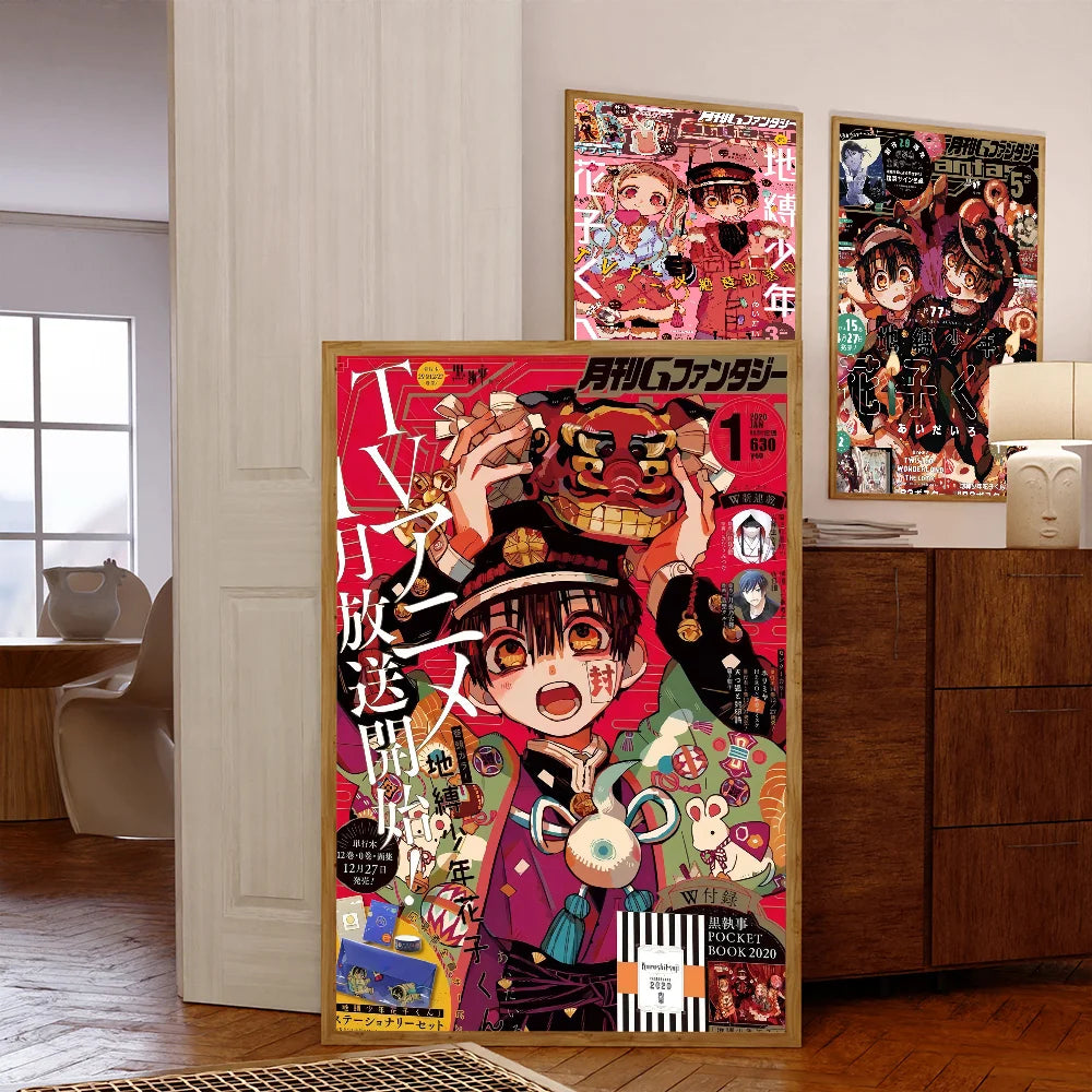 Toilet-Bound Hanako-kun  Poster Movie Sticky Posters Retro Kraft Paper Sticker DIY Room Bar Cafe Aesthetic Posters