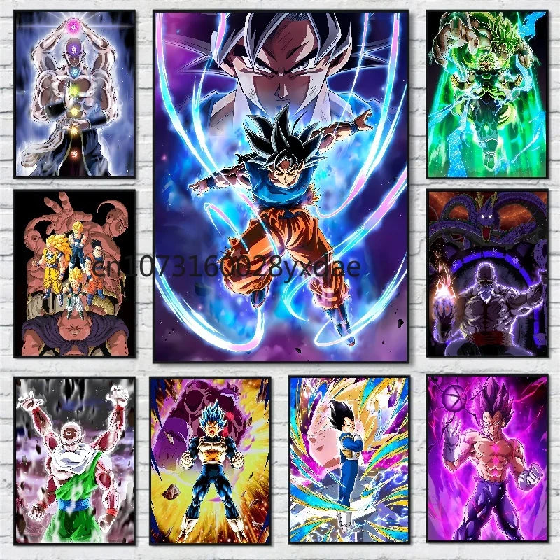 High Quality Classic Hot-blooded Anime Dragon Ball Goku Vegeta HD Poster Picture Living Home Decor Mural Painting Birthday Gifts