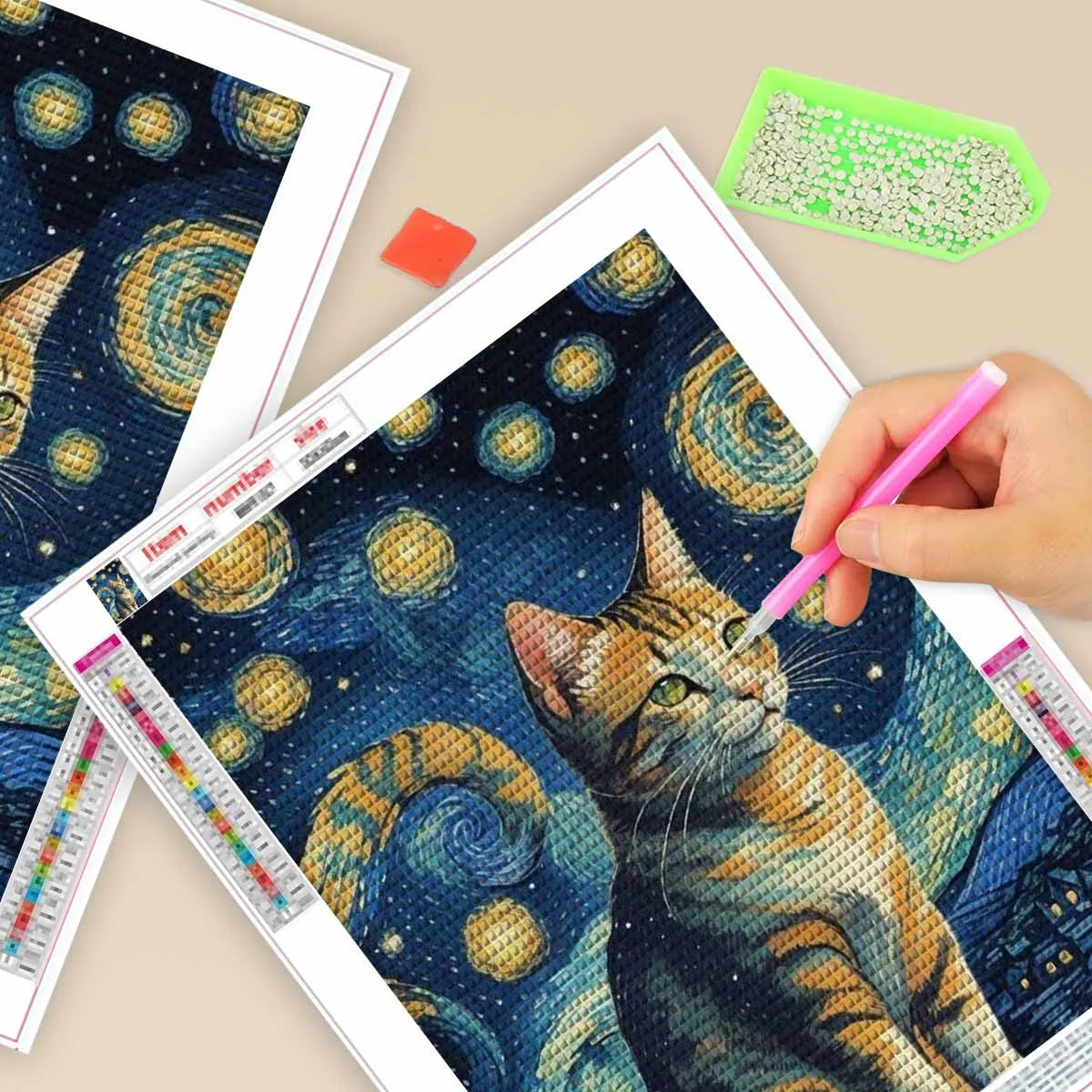 DIY Full Diamond Painting Cat under the stars Mosaic Adult Dot diamond cross stitch set living room bedroom decorative painting