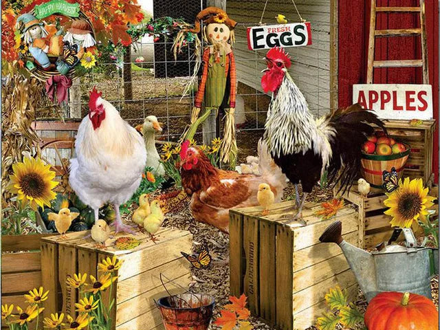 Meian Animal Chicken DIY Cross Stitch 11CT Embroidery Kits Needlework Craft Set Printed Canvas Cotton Thread Home Decoration For