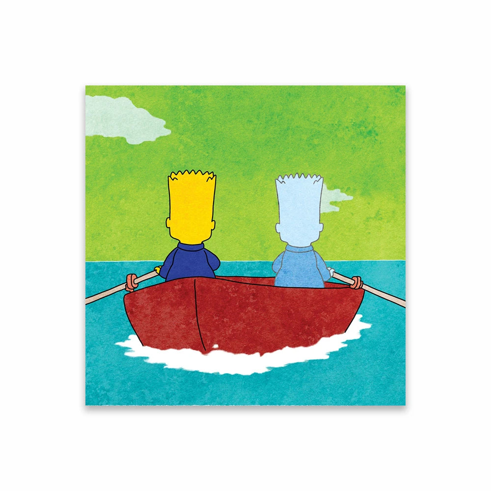The Simpsons Poster Disney Watercolor Illustration Print Wall Art Prints Cartoon Family Love Canvas Painting Kids Bedroom Decor