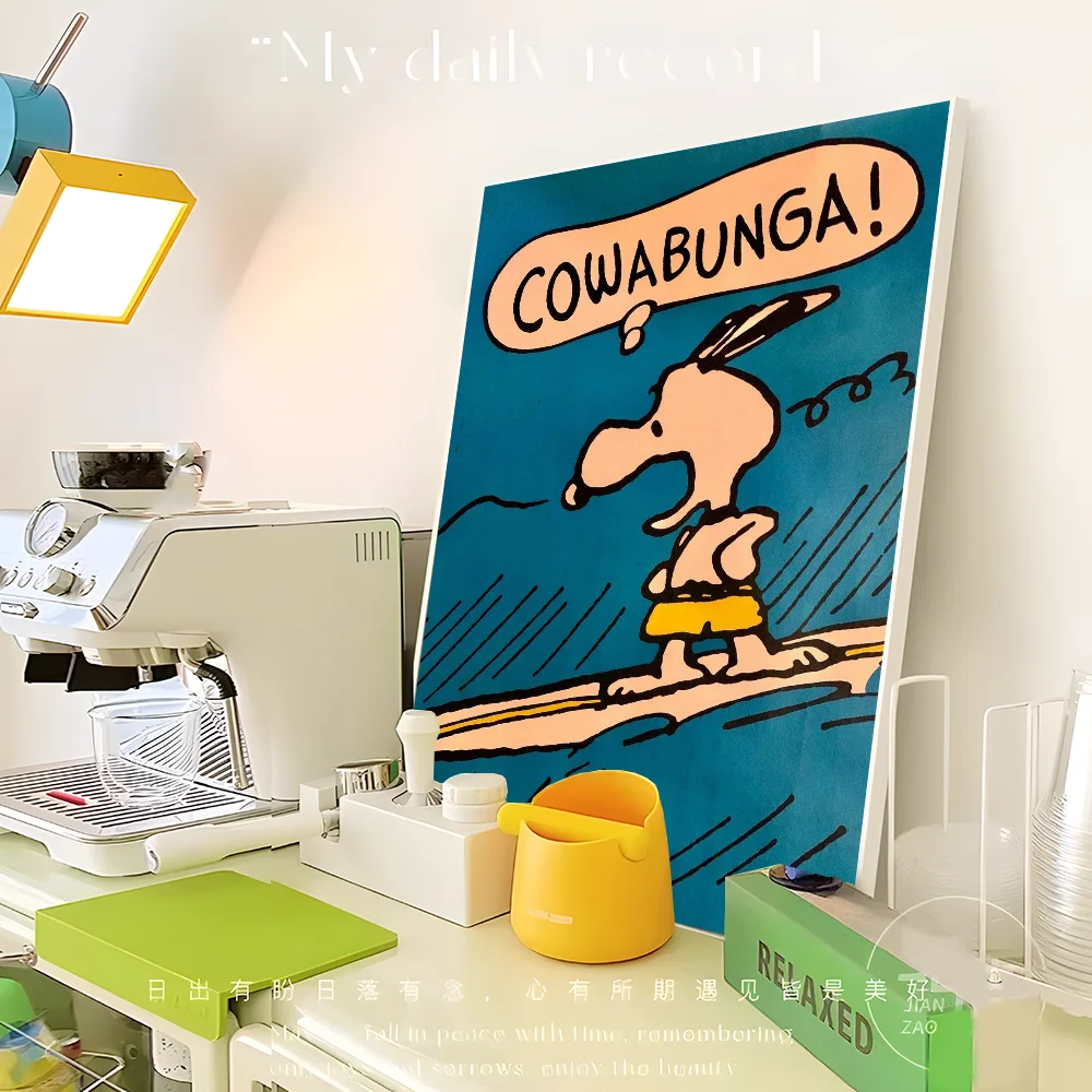 Kawaii Cartoon Comics S-Snoopy Poster Sticky HD Quality Wall Art Retro Posters for Home Kawaii Room Decor