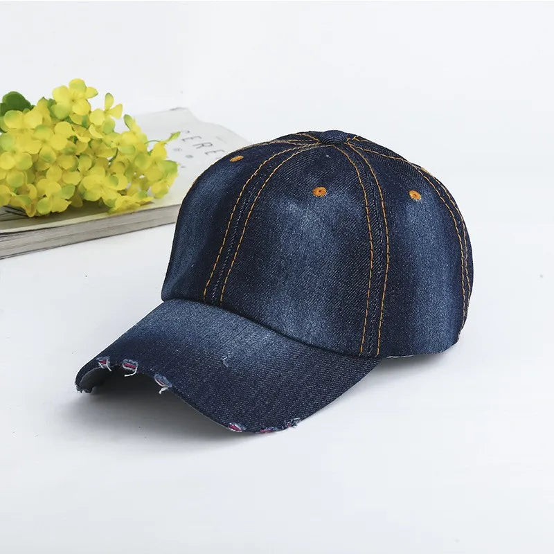 Vintage Washed Cotton Baseball Cap Men Women Denim Dad Trucker Hat Outdoor Adjustable Snapback Cap