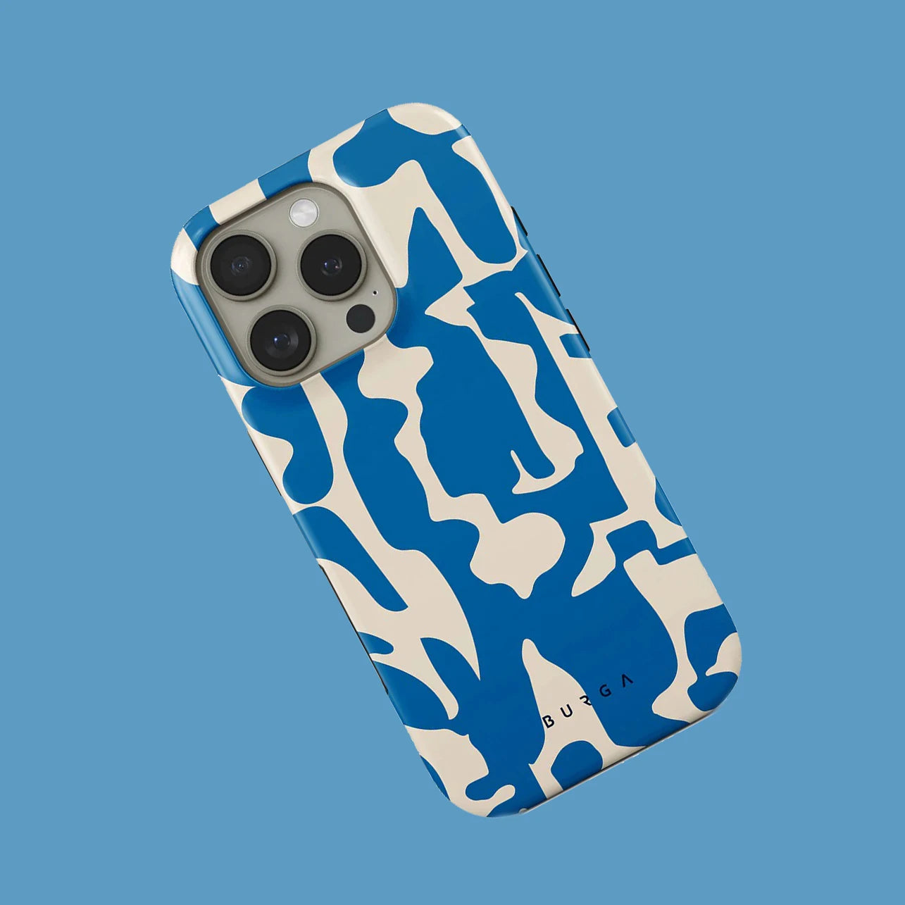 Blue and White Stripes BURGA Phone Case for iPhone 16 15 14 13 12 11 X XS XR XSMAX 7 8 Pro Max Plus Double-layer Back Cover