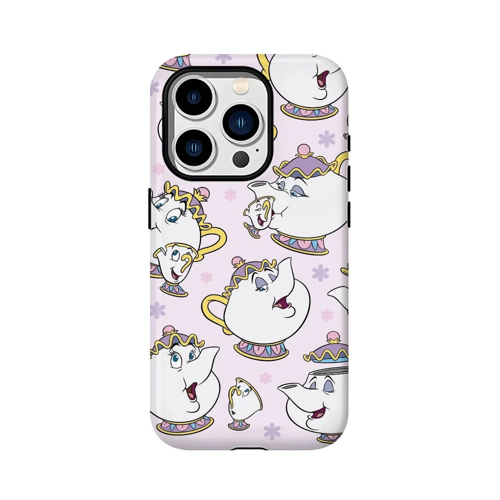 Mrs Potts And Chip Phone Case Phone Case Film shell For iPhone 16 15 14 13 12 11 Pro Max Plus