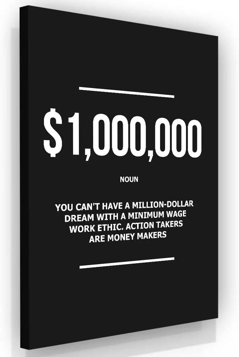 NATVVA Motivational Wall Art  Money Forex Trade Stock Market Canvas Print Poster  Trader Office Wall Decor  Inspirational Artwor