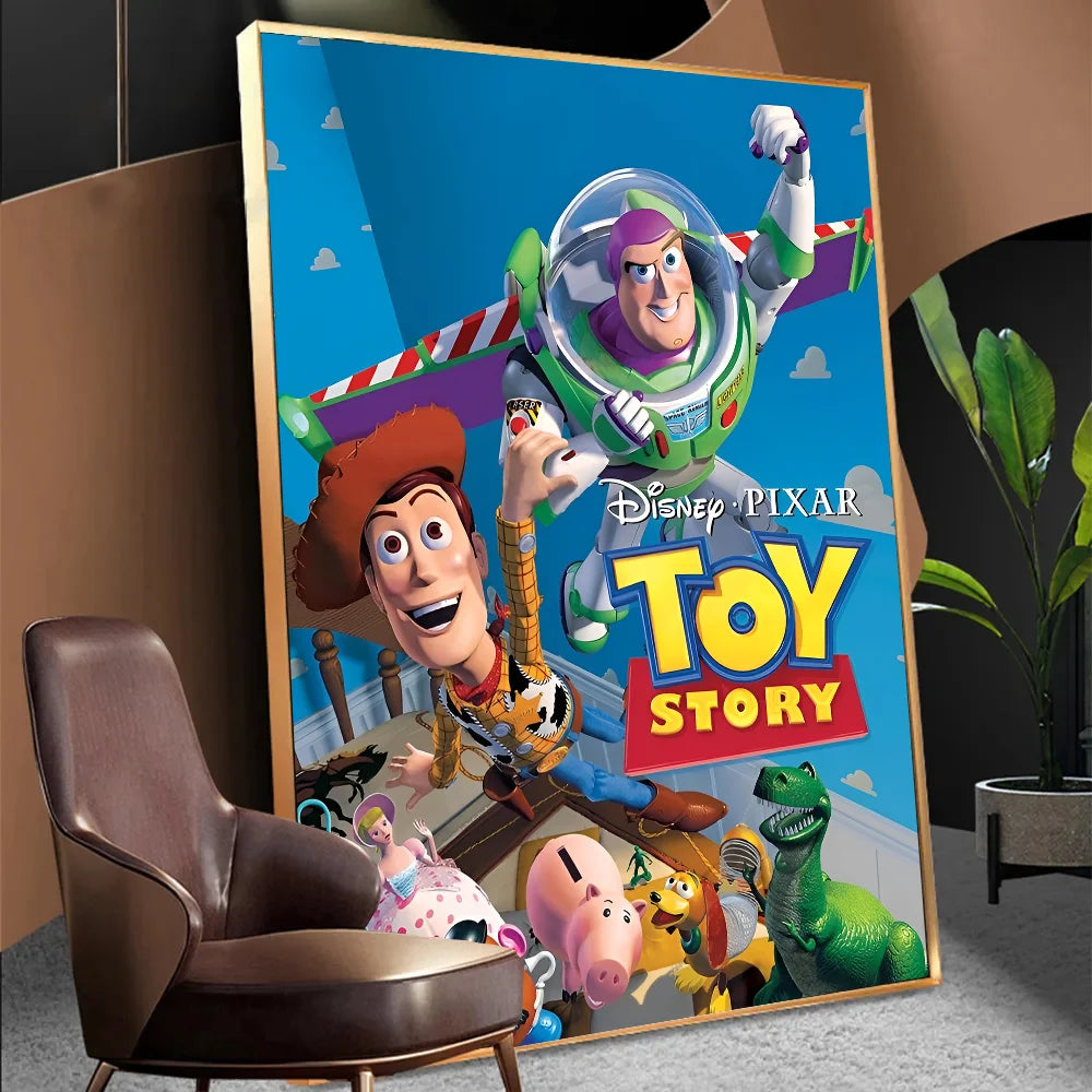 T-Toy S-Story Anime Posters Sticky Waterproof Paper Sticker Coffee House Bar Kawaii Room Decor