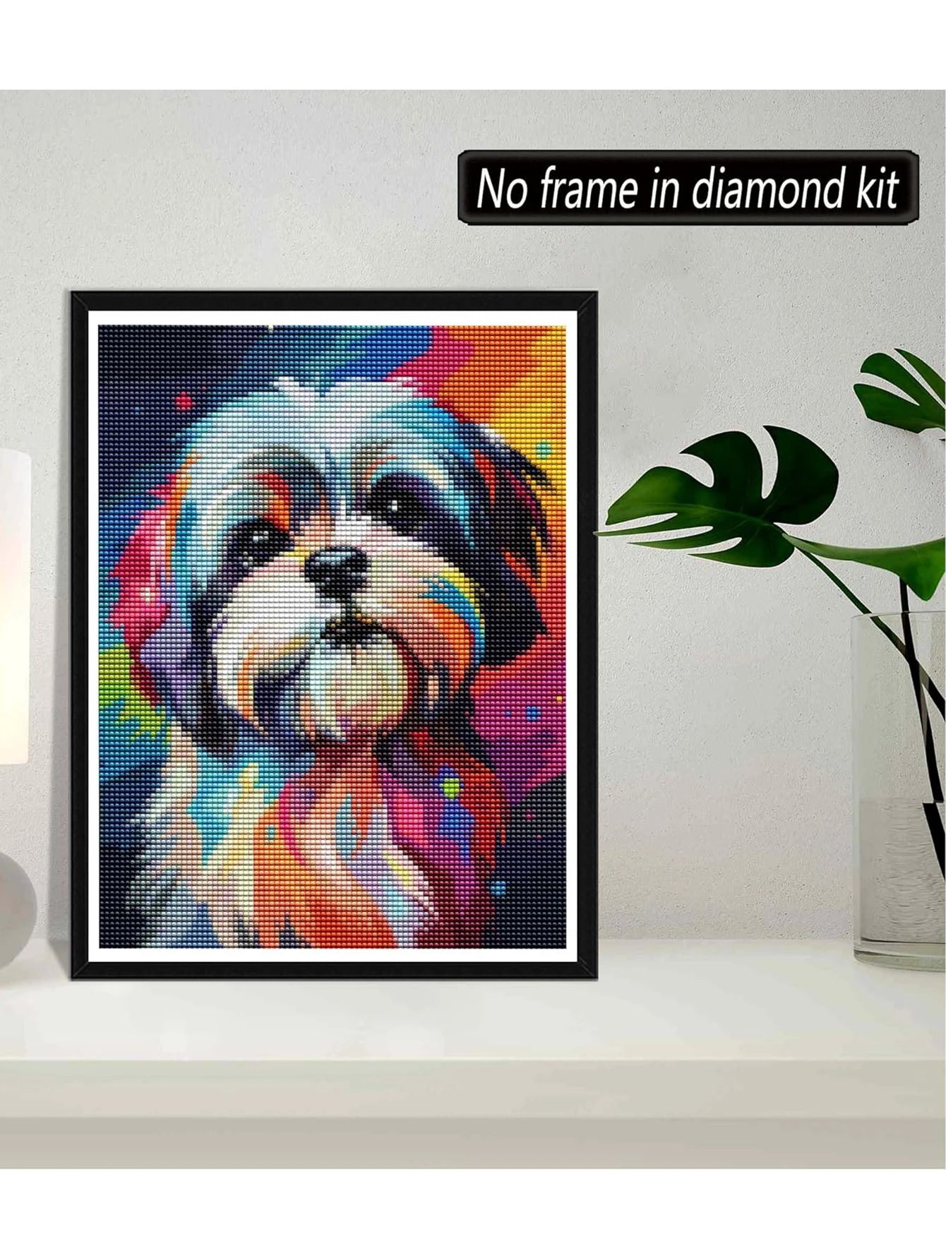 5D Diamond Painting Embroidery Crafts Mosaic Colorful Dog Home, Bedroom Wall Decoration Gift