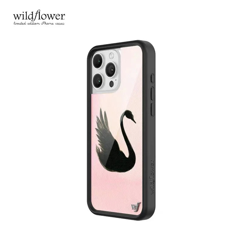 Wildflower Black Swan Phone Case for iPhone 12 13 14 15 16 Pro Max Plus 16pro 15pro WF 3D Fashion Ballet girls Cover Funda