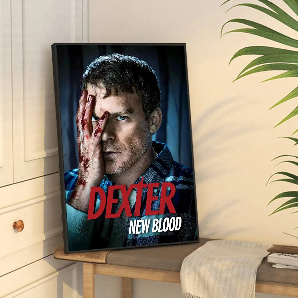 D-Dexter Movie Whitepaper Poster Waterproof Paper Sticker Coffee House Bar Aesthetic Art Wall Painting