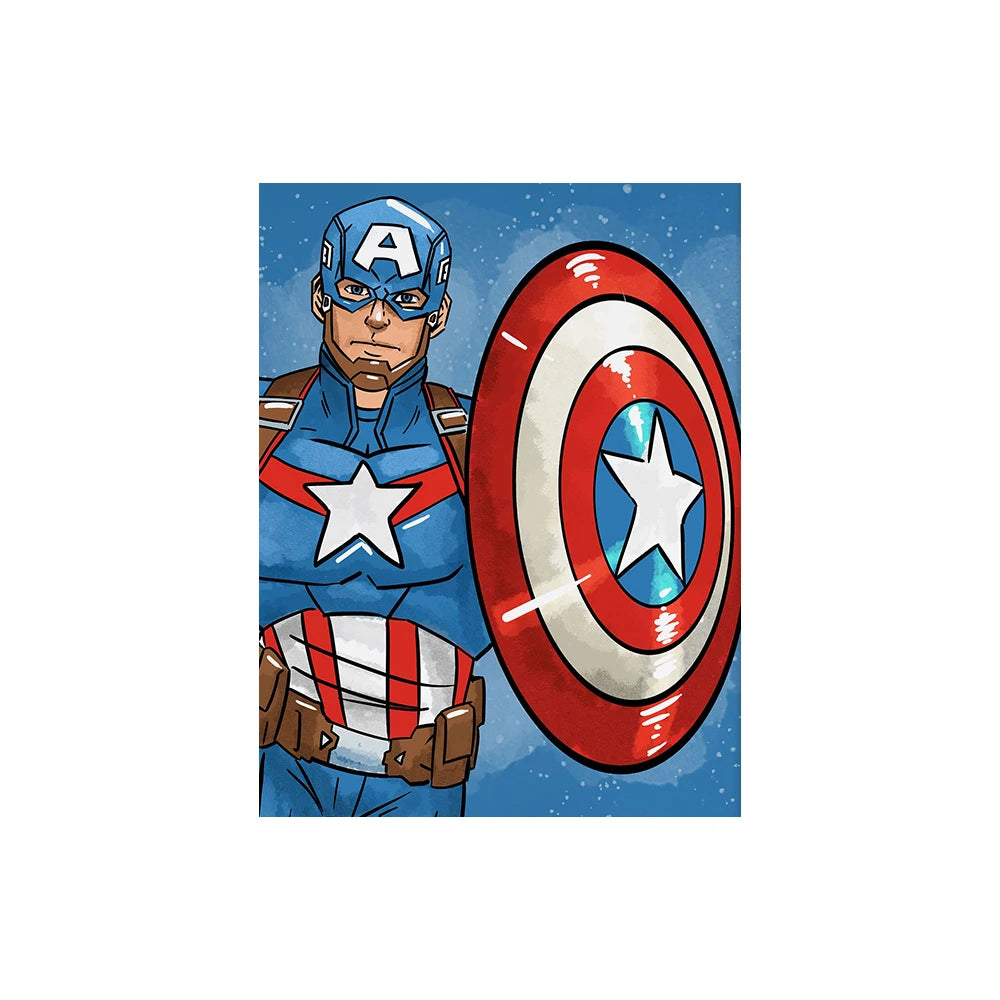 MINISO Poster Marvel Canvas Wall Art Print Mural Spider-Man Iron Man Captain America Cartoon Poster Home Decor Gift for Friends