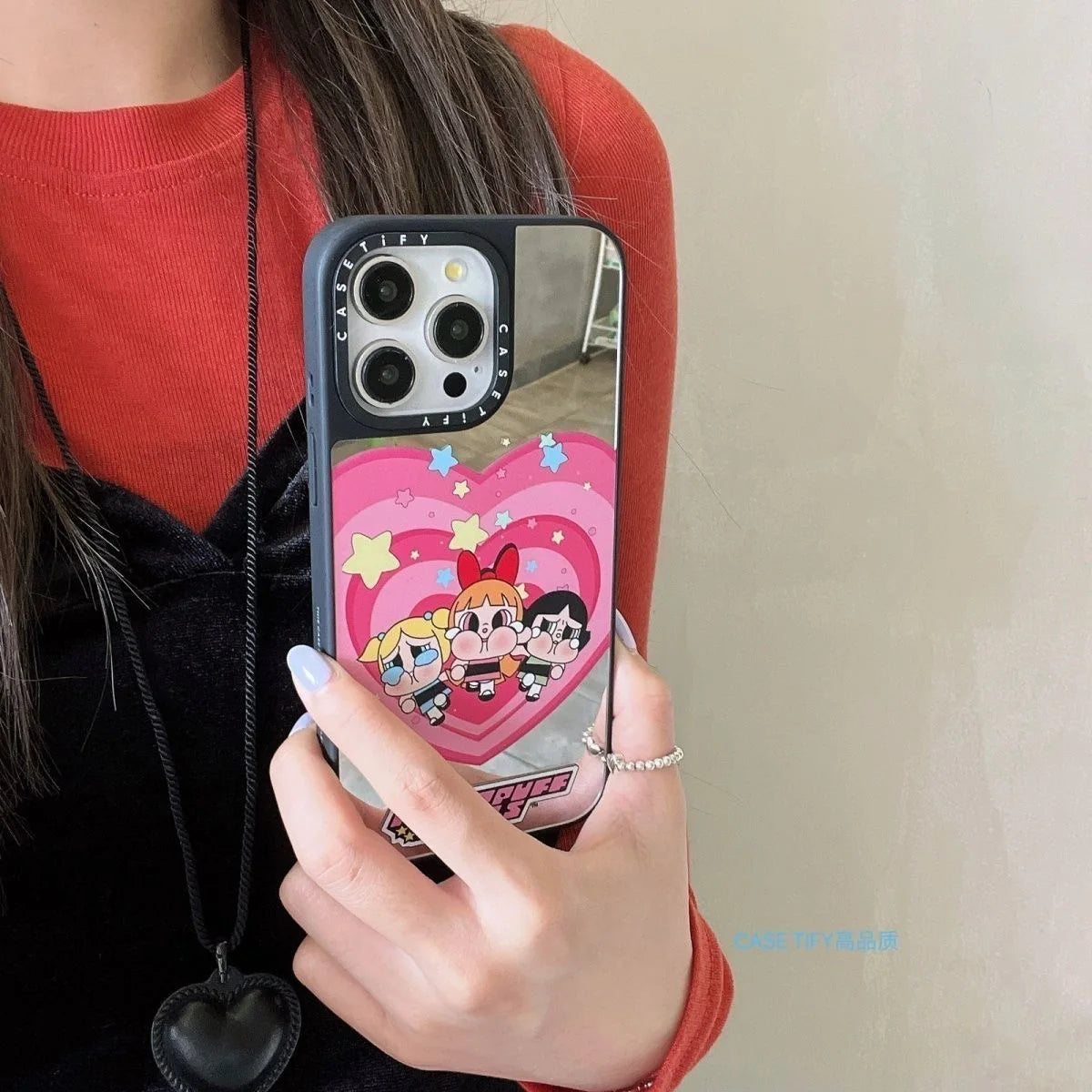 for Casetifi collaboration Bubble Mart Flying Apsara Little Police Officer Apple 15 Promax phone case 141312 mirror