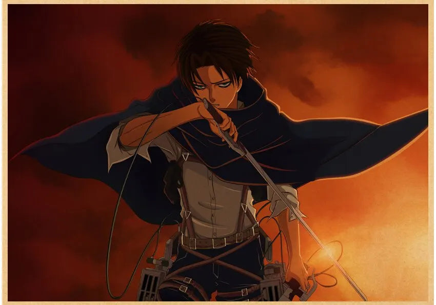 High Quality Vintage Japanese Anime Attack on Titan Retro Poster  Shingeki No Kyojin Kraft Paper Art Print Wall Sticker for Home