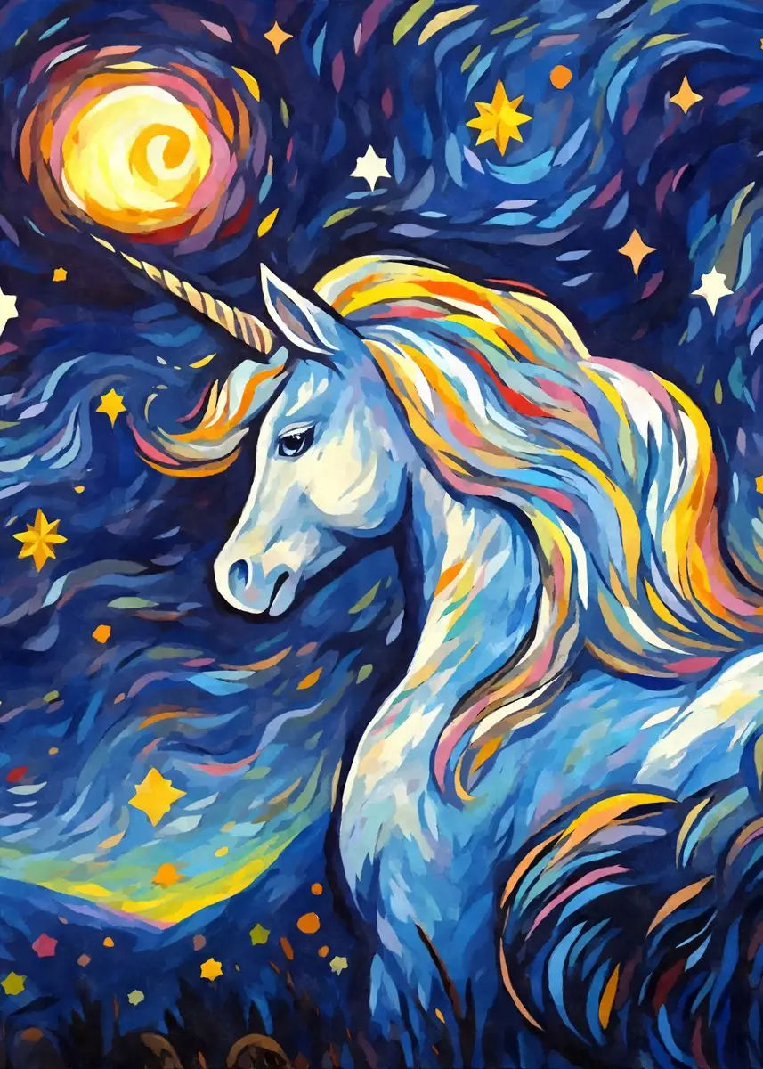 Starry Night Cute Animals Poster Cat Dog Axolotl Platypus Canvas Painting Abstract Wall Art Exhibition Living Room Home Decor