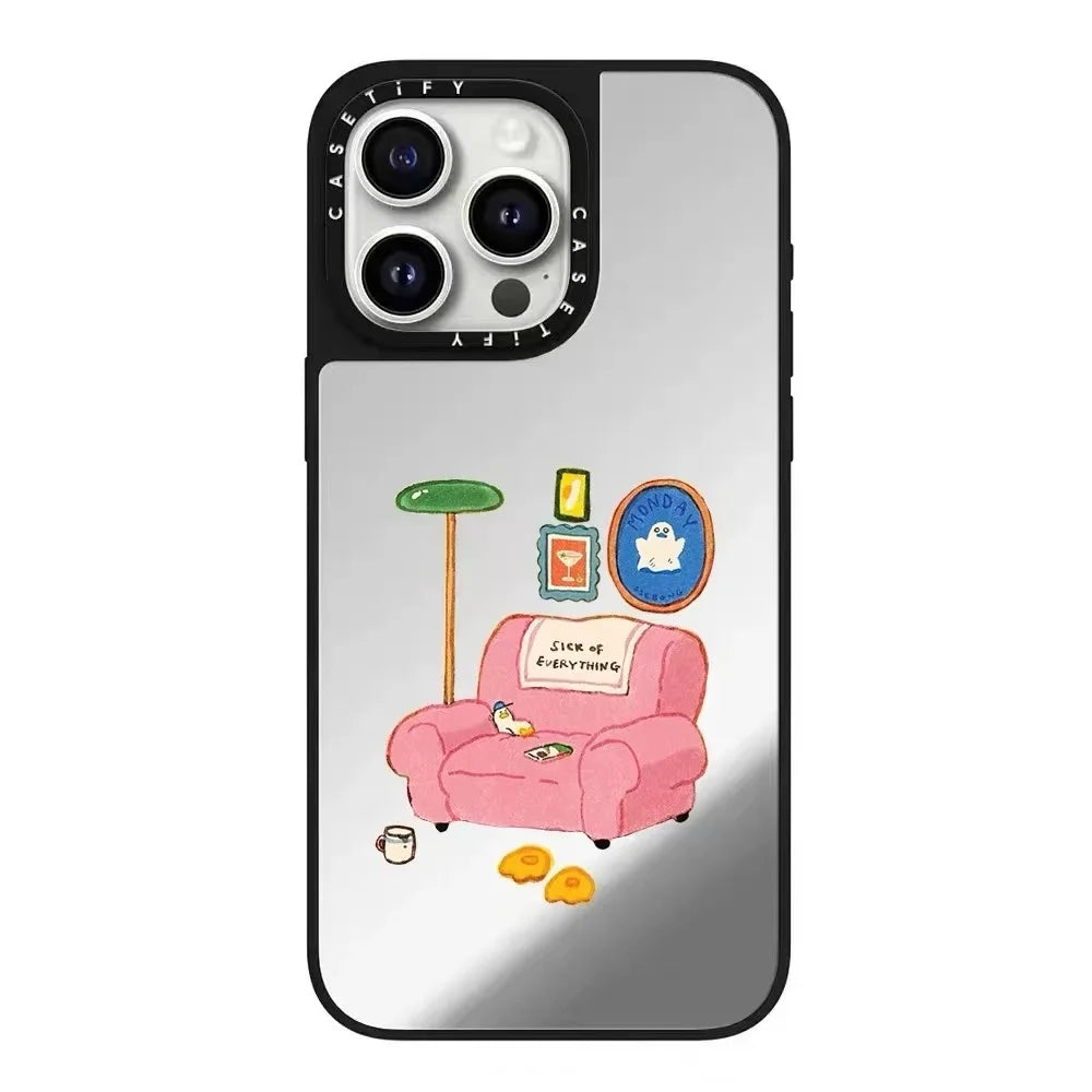 The decadent duck mirror case is suitable for high-end iPhone 16 phone cases