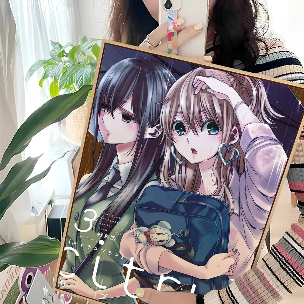 Japanese Anime Citrus Movie Sticky Posters Retro Kraft Paper Sticker DIY Room Bar Art Wall Painting