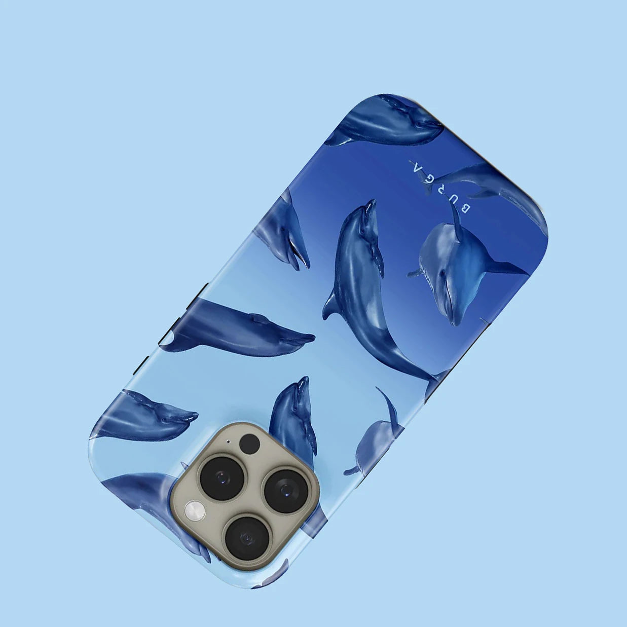 Blue Ocean BURGA Phone Case for iPhone 16 15 14 13 12 11 X XS XR XSMAX 7 8 Pro Max Plus Luxury Double-layer Back Cover