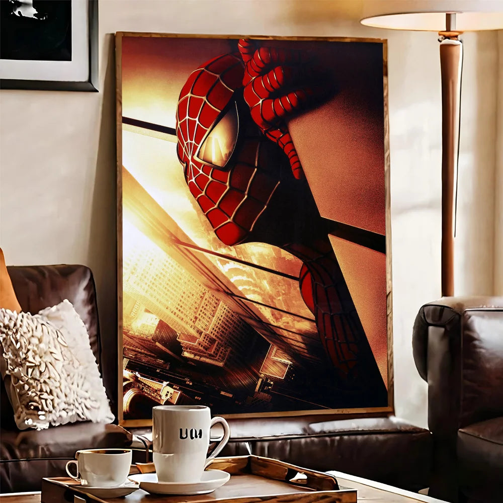 TOMY Spiderman Anime Posters Sticky HD Quality Wall Art Retro Posters For Home Room Wall Decor