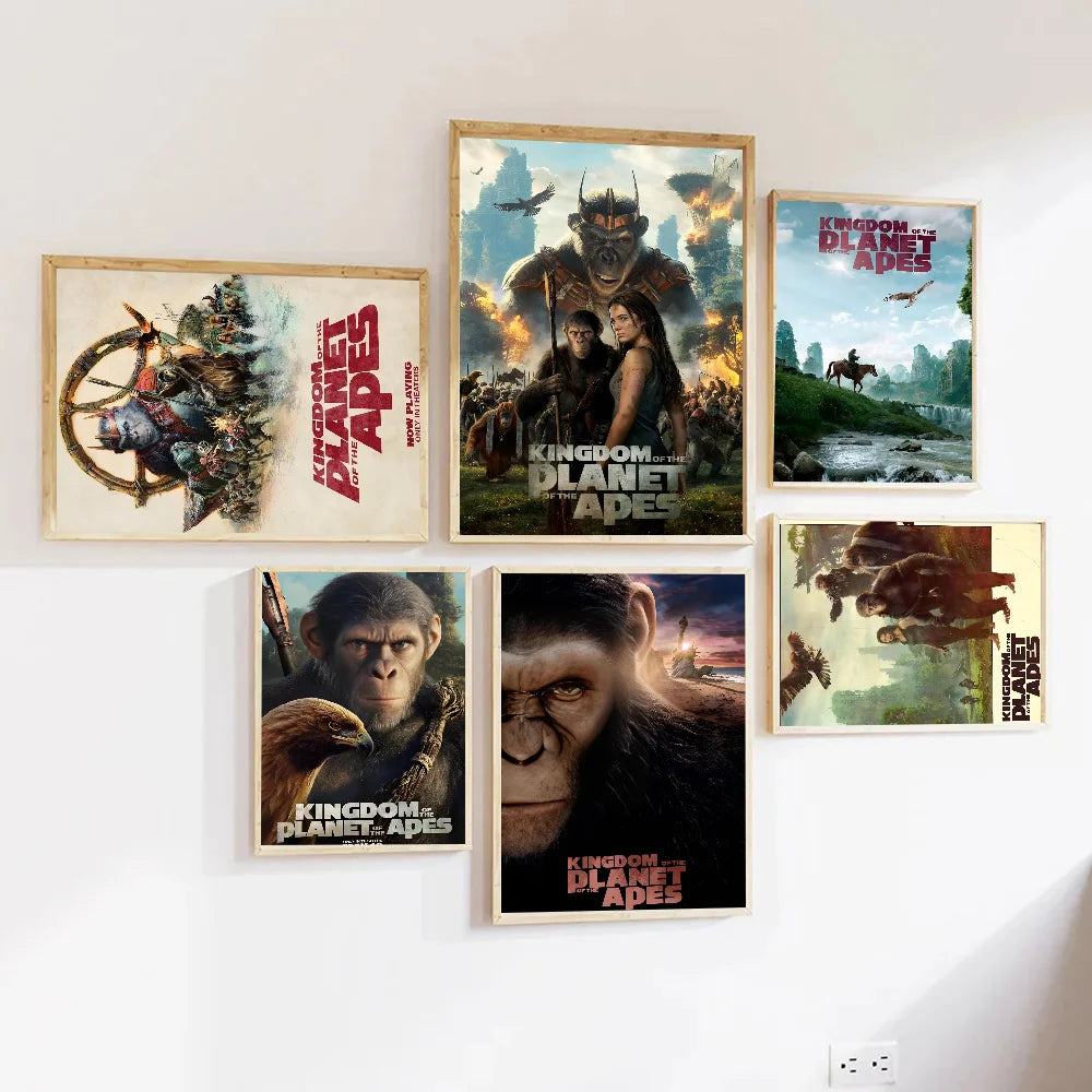 1PC Cool Movie Kingdom Of The Planet Of The Apes Poster Self-adhesive Postera Painting Print Aesthetic Pictures Home Room Decor