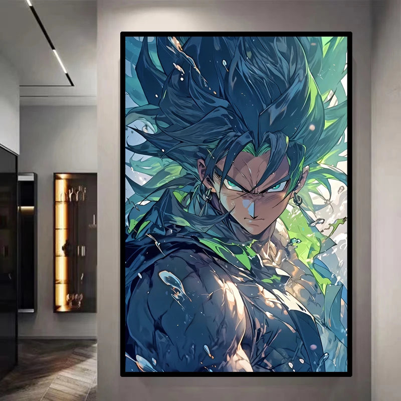 Dragon Ball Decorative Painting Sun Wukong Super Saiyan Japanese Anime Hanging Picture Living Room Bedside Mural