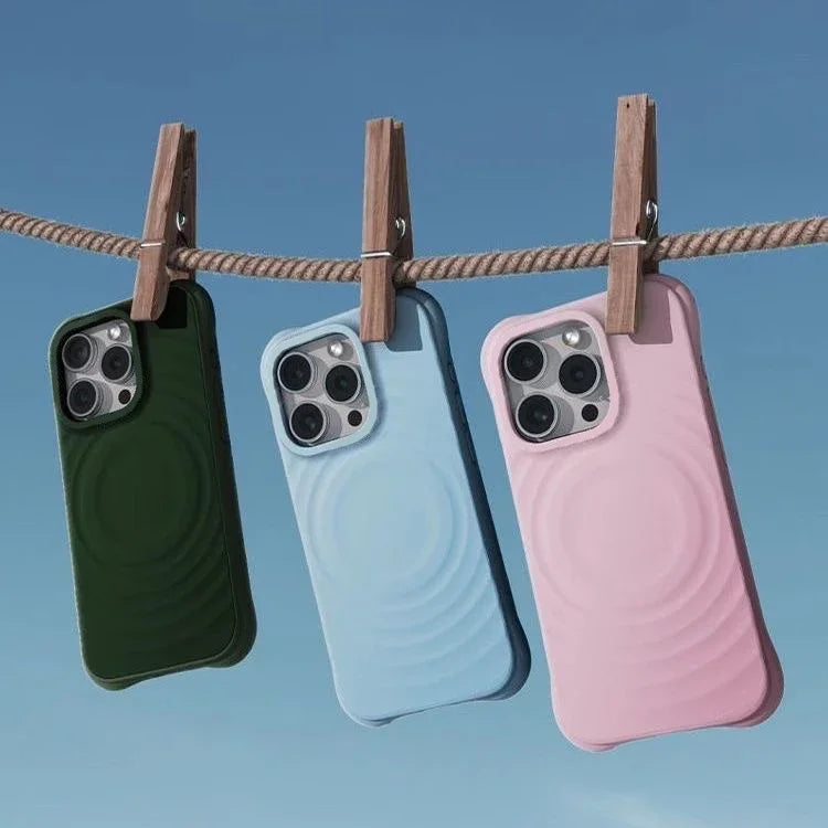 Ripple Silicone Engraved Letters Magnetic Phone Case Cover for IPhone 12 13 14 15 Pro Max Case for IPhone 15 Pro Max