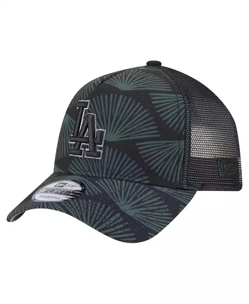 New Era | Men's Black Los Angeles Dodgers 9FORTY A-Frame Trucker Adjustable Hat