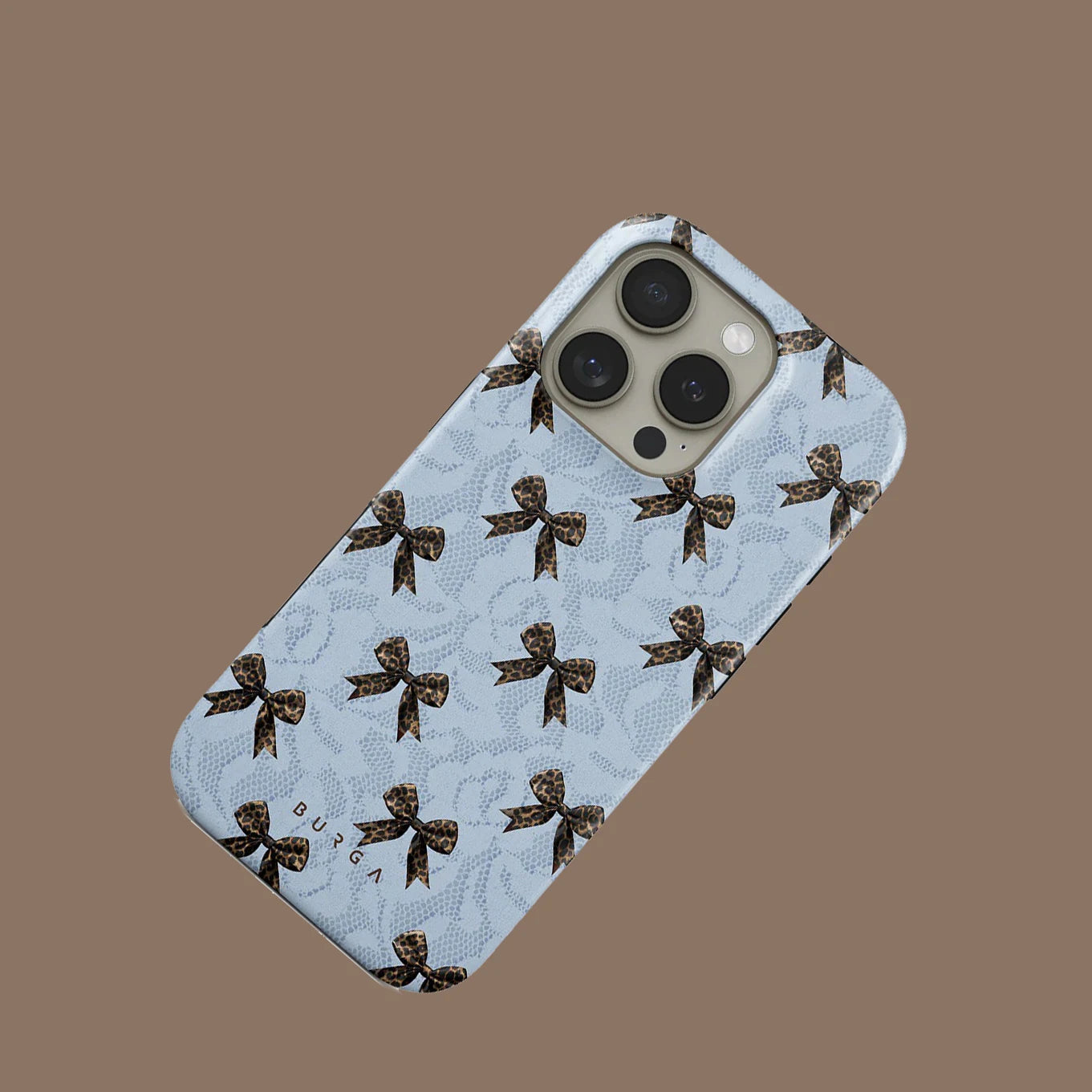 Fashion Blue Bow BURGA Phone Case for iPhone 16 15 14 13 12 11 X XS XR XSMAX 7 8 Pro Max Plus Luxury Double-layer Back Cover