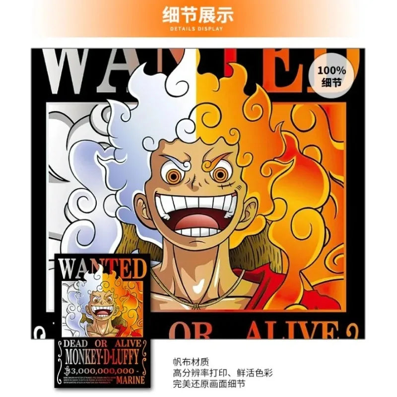 One Piece canvas Wanter Canvas Poster Anime Luffy Ace Chopper Zoro Wall Sticker office Home Sticker Paintings For Kids Gifts
