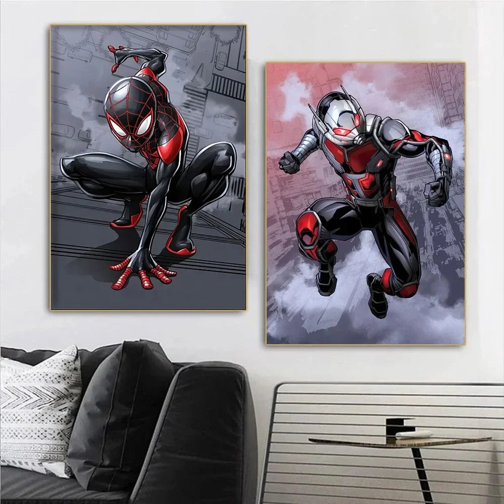 MINISO Canvas Painting Marvel Movie Avengers Superhero Wall Art Posters SpiderMan Home Room Decoration Murals Print Picture Gift