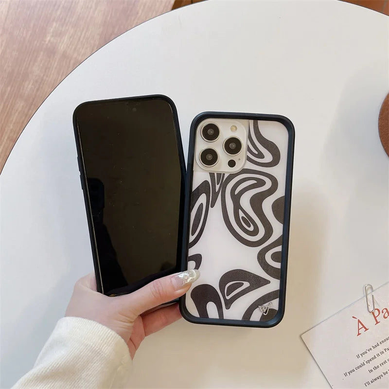 Wildflower 3D web English Skull Head Phone Case for iPhone 16 15 14 13 12 Pro Max Plus 16pro STAR WF Cute Cartoon Cover Funda