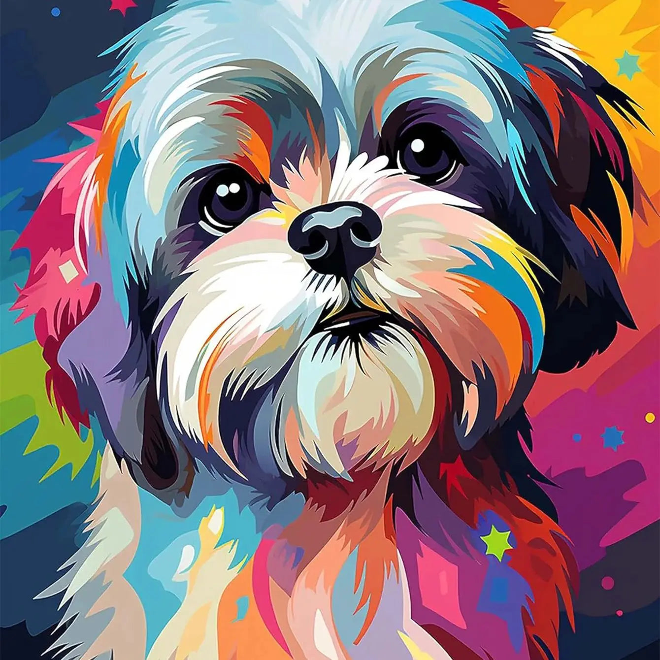 5D Diamond Painting Embroidery Crafts Mosaic Colorful Dog Home, Bedroom Wall Decoration Gift