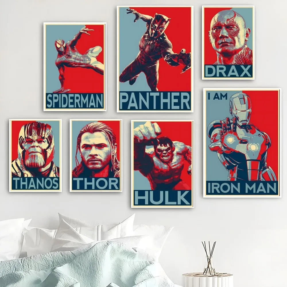 Hero Frameless Painting Movie Spider Man Art Poster Bedroom Bedside Wall Sticker Living Room Modern Home Decoration