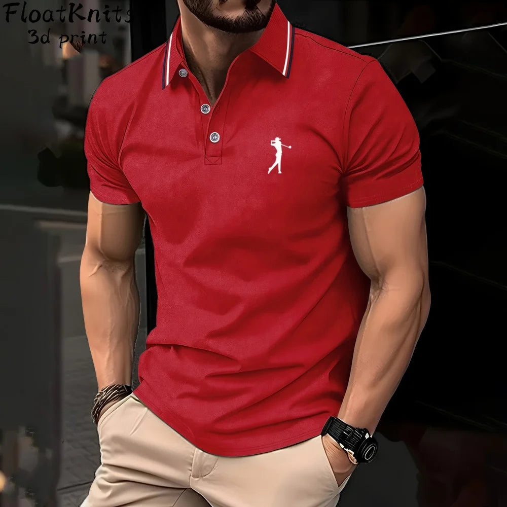 Fashion Minimalist Printed Mens Polo Shirts Short Sleeve Tee Men's Clothing Casual Simple T-Shirts for Men New in Tops & Tees