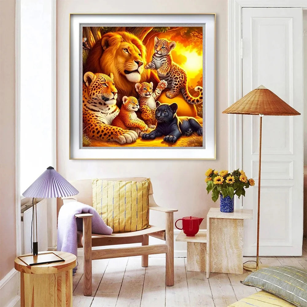 Momoart Lion Diamond Painting Leopard Needlework Mosaic Animal 5D DIY Picture Rhinestones Handmade Gift