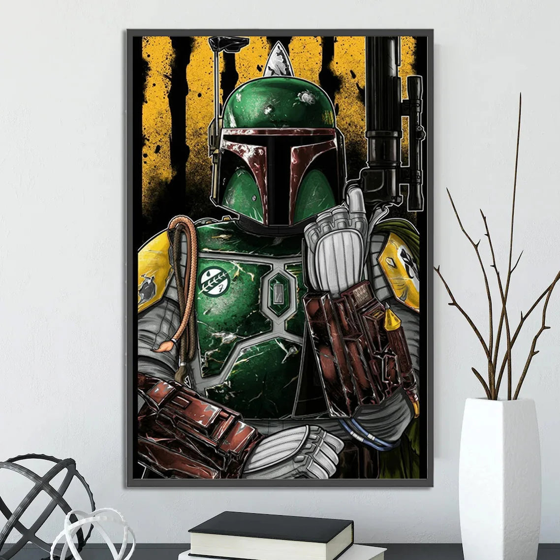 Star Wars Mandalorian Self-adhesive Poster Figures Home Decoration Painting Wall Art Computer Room Decor Kid Gift Yoda Wallpaper