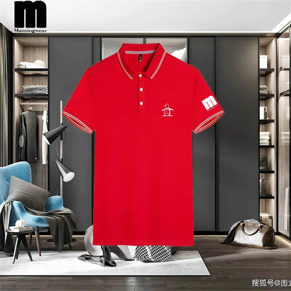 Summer Men's Polo Shirt Short Sleeve Collar Button T-shirt Men's Casual Fashion Street Wear Lightweight Jogging Top
