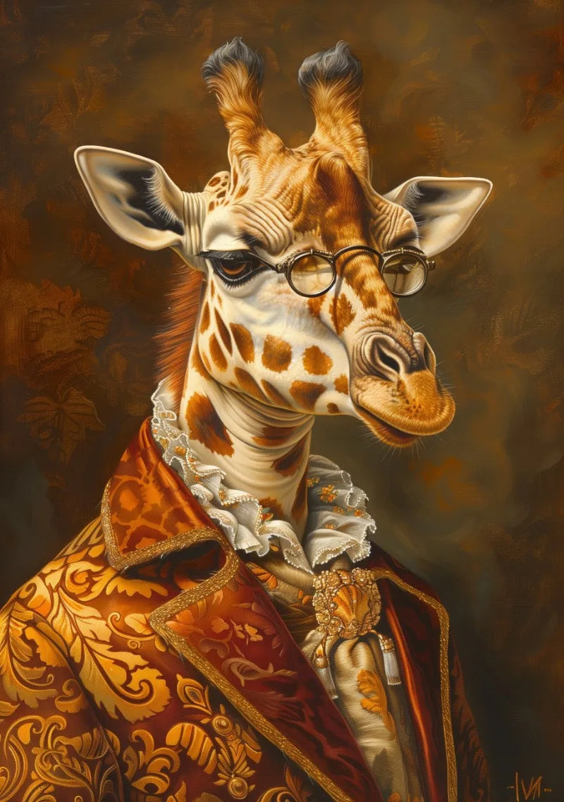 Animal Pet French Bull Dog Giraffe Cat Dog Portrait Poster Print Wall Art Pictures Canvas Painting Living Room Home Decor Gift