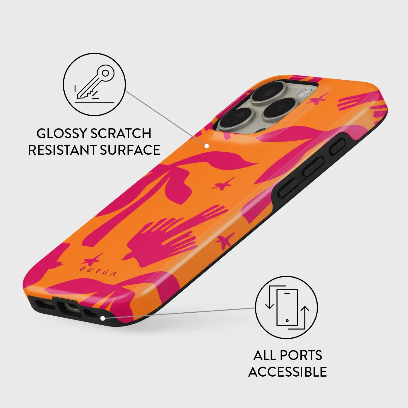 Orange Red Strange Cool BURGA Phone Case for iPhone 16 15 14 13 12 11 X XS XR XSMAX 7 8 Pro Max Plus Double-layer Back Cover