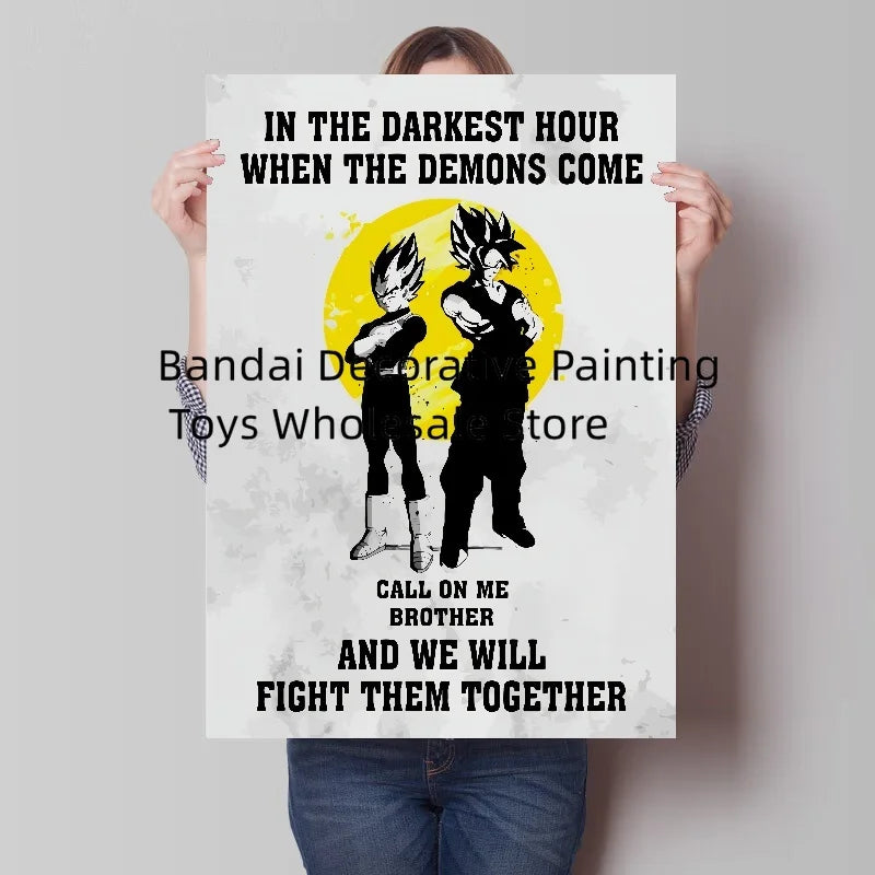 Bandai Classic Anime Goku Vegeta Dragon Ball Mural Cartoon Home Decor Living Room HD Poster Painting Christmas Gift for Children