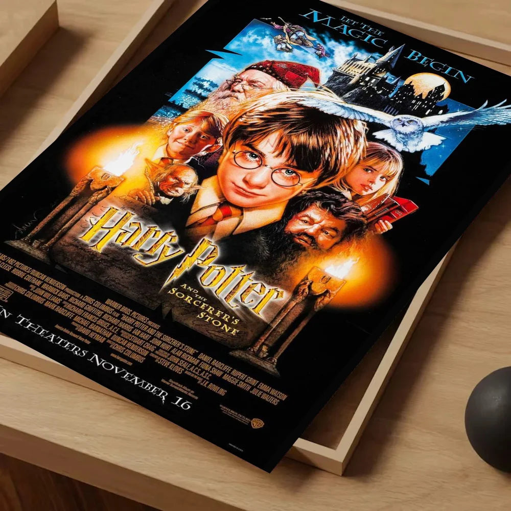 1pc Harry P-Potter Poster Self-adhesive Art Waterproof Paper Sticker Coffee House Bar Room Wall Decor