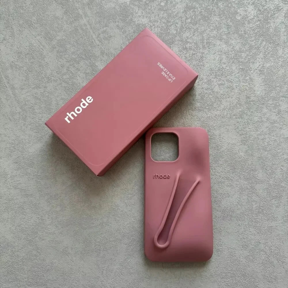 Lipstick Soft Silicone DIY Rhode Phone Case For iPhone 16 15 14 13 12 11 Pro Max Plus Portable Lip Gloss Holder Ins Hot Cover