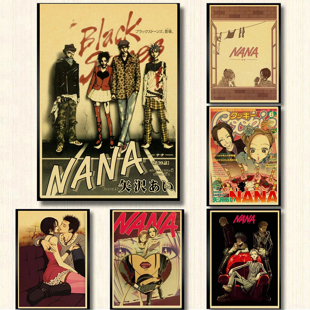 Japan Anime NANA Posters Retro Kraft Paper Sticker Poster 2021 Arrivals Bar Cafe Decor Nostalgia Gift Funny Prints Wall Painting