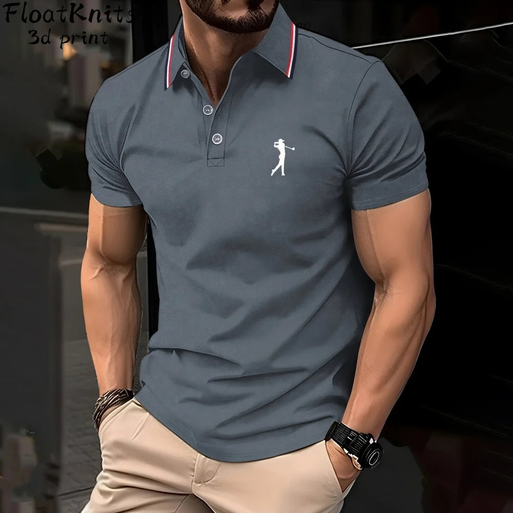 Fashion Minimalist Printed Mens Polo Shirts Short Sleeve Tee Men's Clothing Casual Simple T-Shirts for Men New in Tops & Tees