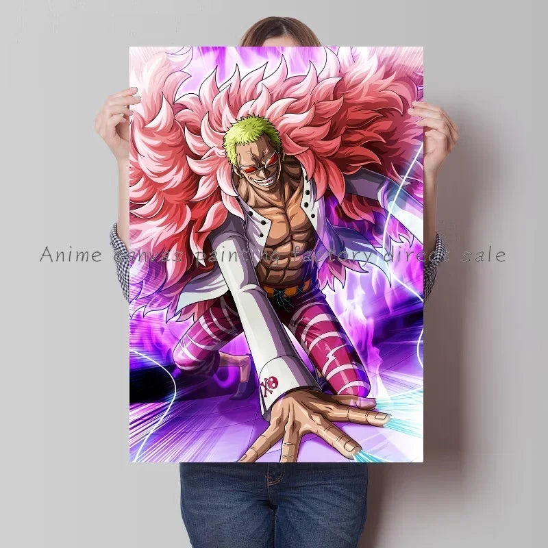 Japan Bandai Retro Anime Surrounding One Piece Luffy Art Canvas Painting Posters Print Mural Home Wall Aesthetic Room Decor
