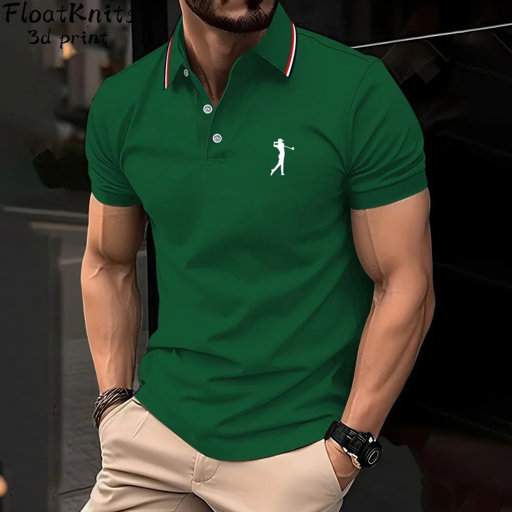 Fashion Minimalist Printed Mens Polo Shirts Short Sleeve Tee Men's Clothing Casual Simple T-Shirts for Men New in Tops & Tees